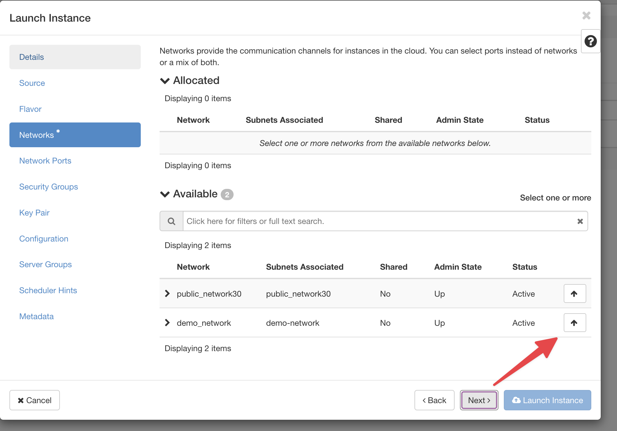 OpenStack Launch Network