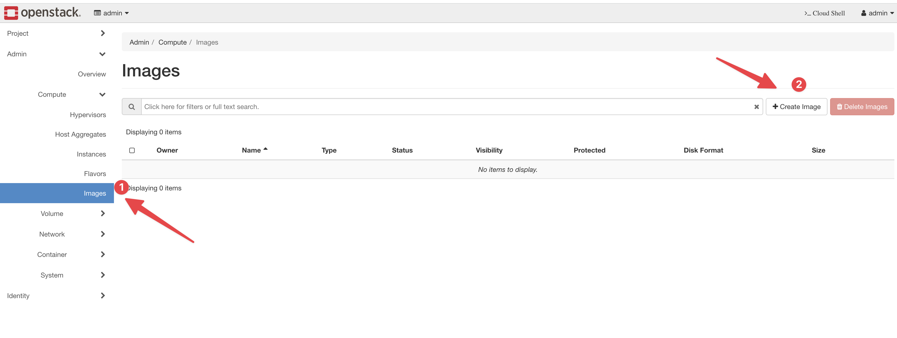 OpenStack Images inferface